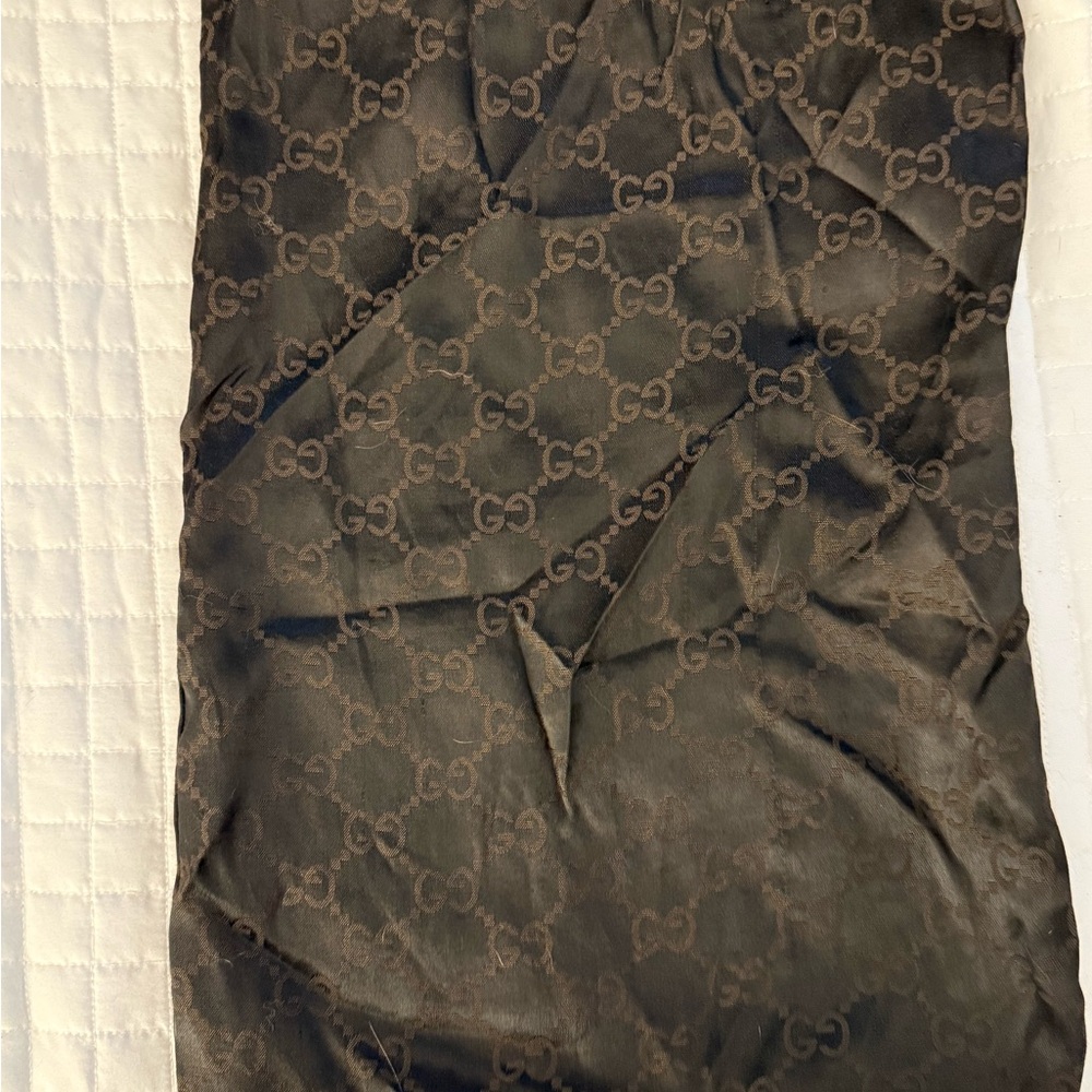 Vintage Gucci Dark Brown and Black Patterned dust bag. Like new.